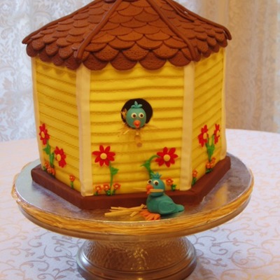 Birdhouse Birthday Cake