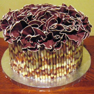 Triple Chocolate Ruffle Cake