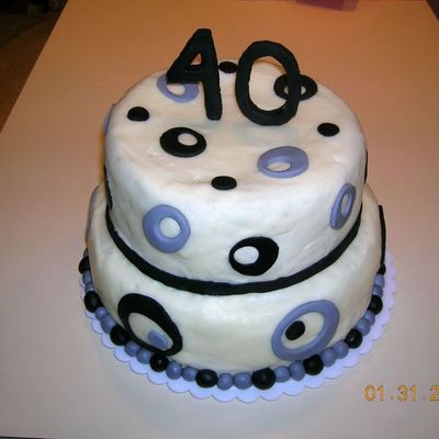 Tiered 40Th Birthday Cake