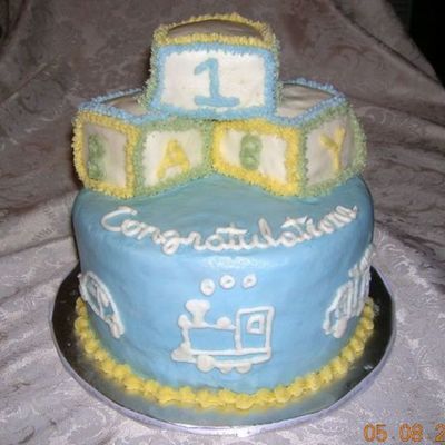 Baby Blocks Cake For Boy