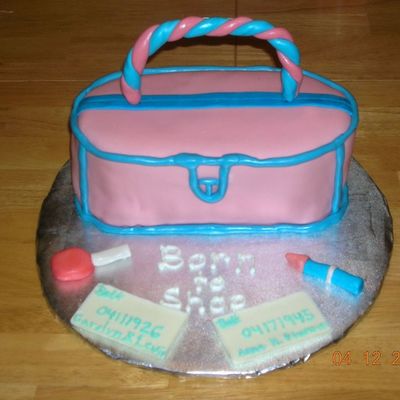 Pink And Blue Purse Cake