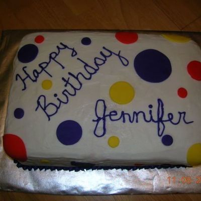 Birthday Cake With Multi-Colored Dots