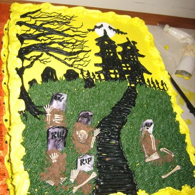 Creepy Graveyard Cake