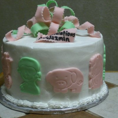 Baby Animal Shower Cake