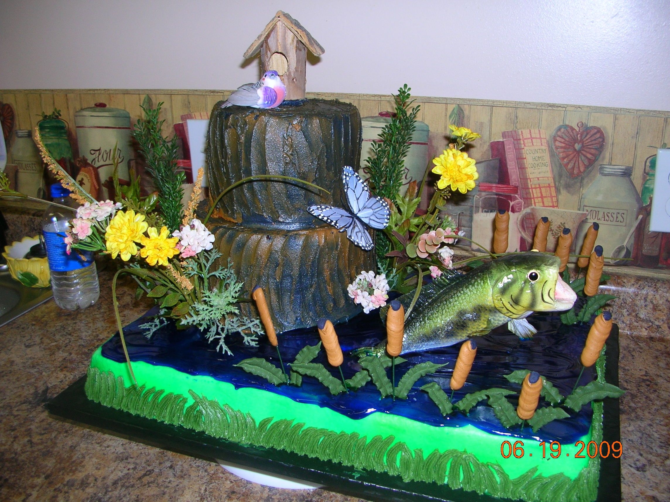 Outdoor/fishing Wedding Cake