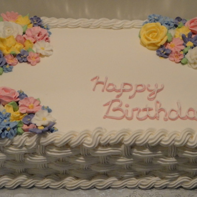 Basketweave & Flowers