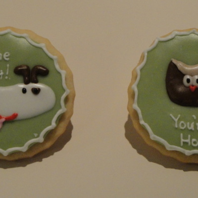 Dog & Owl Valentine Cookies