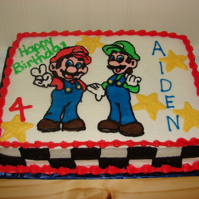 Aiden's Mario Brother's Birthday Cake