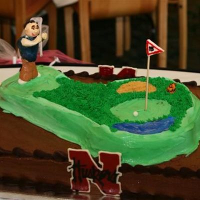 Golf, Bears, And Husker Fan Cake
