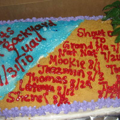 Luau/ Birthday Cake
