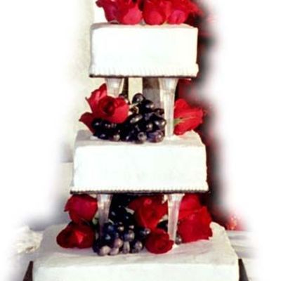 Square With Red Roses And Purple Grapes