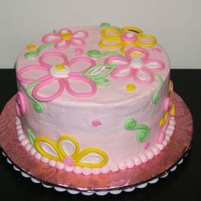 Pink Retro Birthday Cake