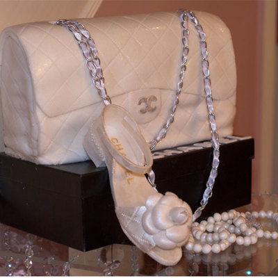 White Chanel Purse Cake