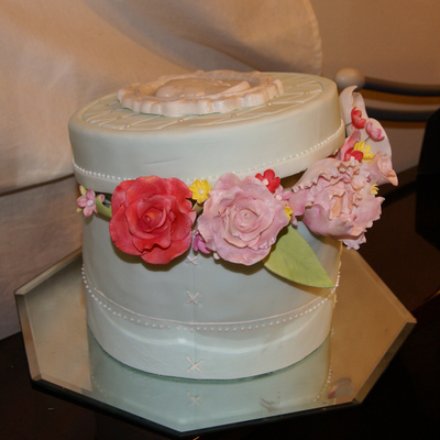 Hat Box Cake With Sugar Flowers