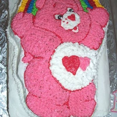 Pink Care Bear Birthday Cake