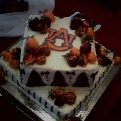 Au Square 2 Tier Grooms Cake