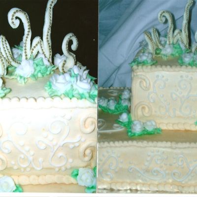 Ivory Bridal Cake- View Of Top Tier