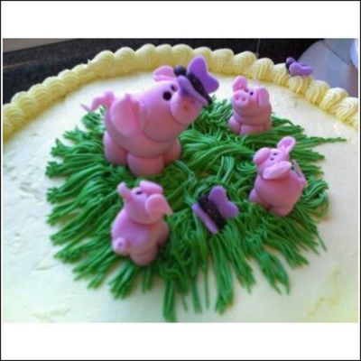 Butterfly & Pig Cake