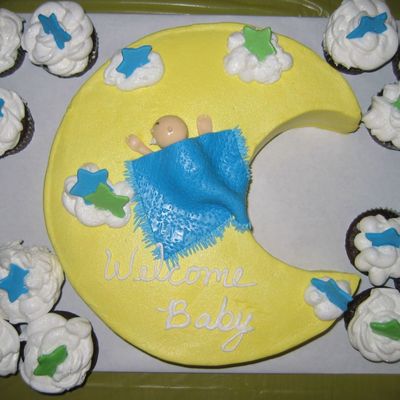 Moon & Stars Baby Shower Cake