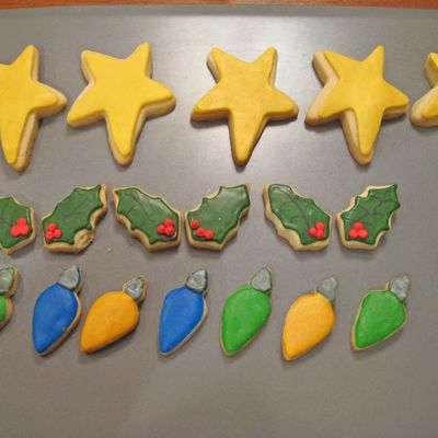 Holly Leaves, Stars And Lights