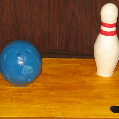 3D Bowling Ball And Pin.