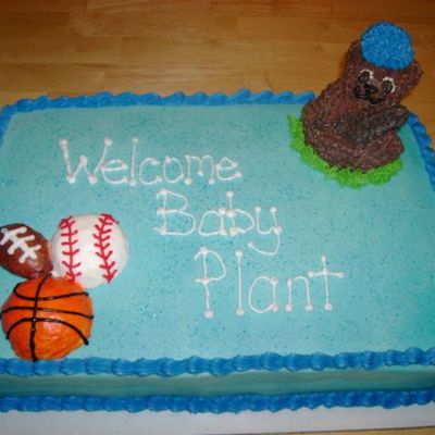 Sports Bear Baby Shower Cake