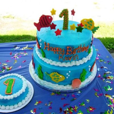 Fishy 1St Birthday Cake