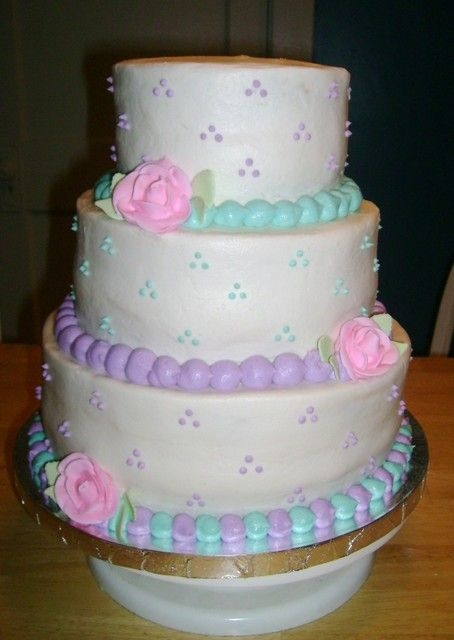 Teal & Lavender Wedding Cake
