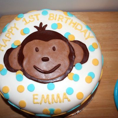 Mod Monkey Birthday Cake