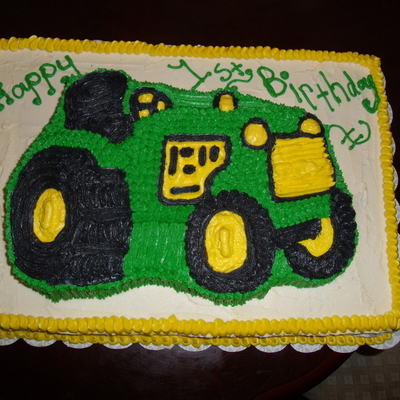 John Deere Trator Cake For A First Birthday