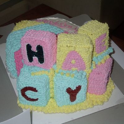 Blocked Baby Shower Cake