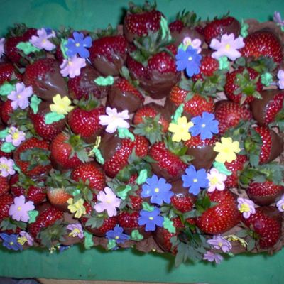 Basket Of Strawberries Top View