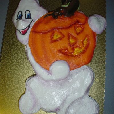 Halloween Cupcake Cake Ghost And Pumpkin Buttercream