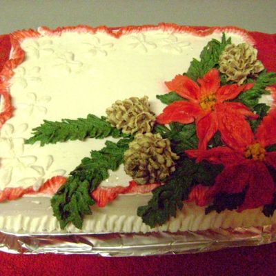 Poinsettias And Pinecones