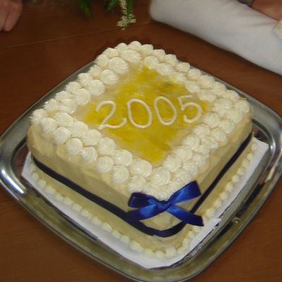 Blue And Yellow Graduation Cake