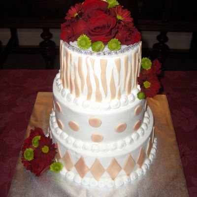 Gold And White Wedding Cake