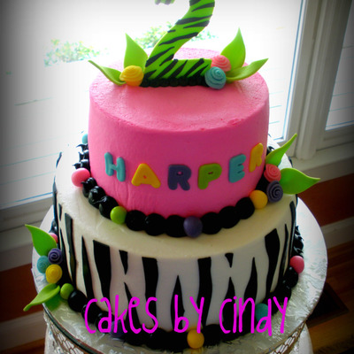 Zebra Birthday Cake