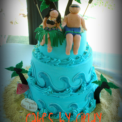 Luau Engagement Cake