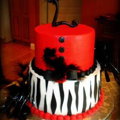 Red And Black Lingerie Cake
