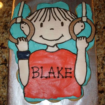 Boy's Gymnastics Cupcake Cake