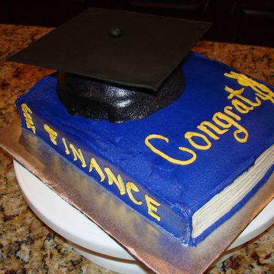Finance Book Graduation Cake