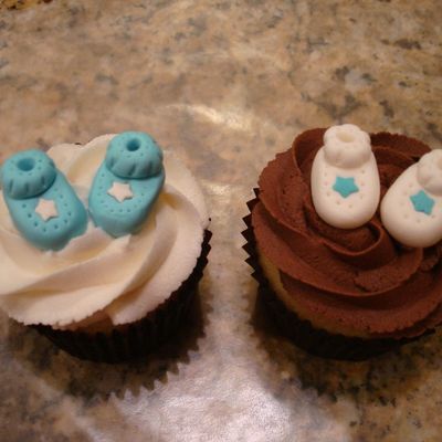 Baby Booties Cupcakes