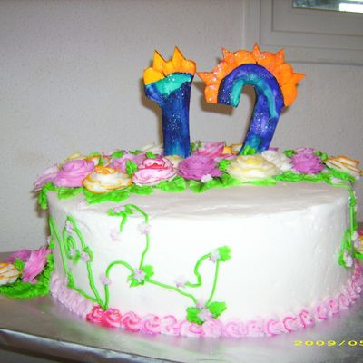 Flower Bat Mitzvah Cake