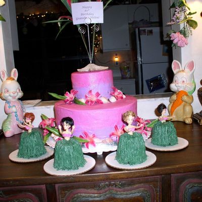 Hawaii Luau Hula Tropical Cake For Grams 80Th!