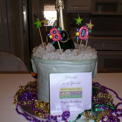Champagne Ice Bucket Mardi Gras For Gramps 80Th!
