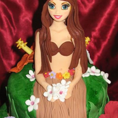 Closeup Of Hawaiian Girl Doll