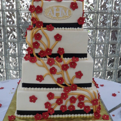 Vines & Red Blossoms