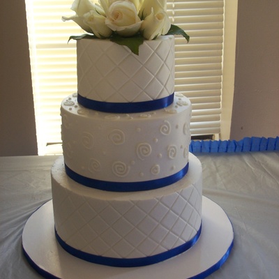 Wedding Cake Royal Blue And White