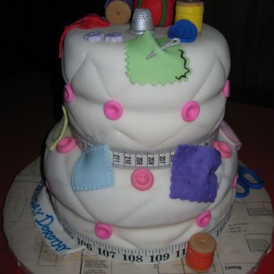 60Th Birthday Cake For Sewing/quilting Fanatic