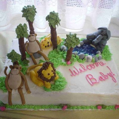 Jungle Baby Shower Cake